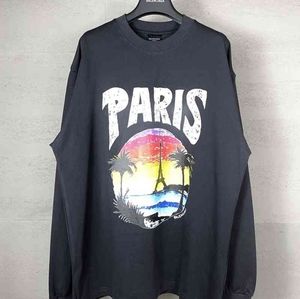 Balenciaga black long-sleeved T-shirt